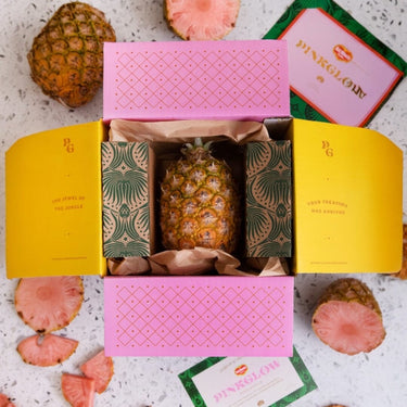 The Pinkglow® Pink Pineapple Gift Box GoogleON Tropical Fruit Box